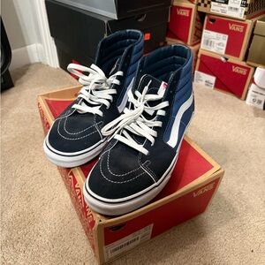 Vans Men's Blue and Navy High-Top Sneakers